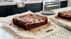 Brownie red velvet con cheesecake: receta fácil para un marmoleado perfecto